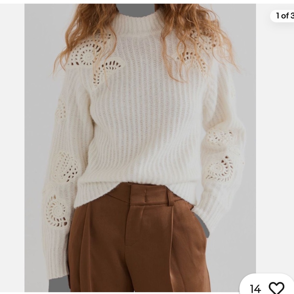 Women’s Vince Ivory Crochet Shell sweater